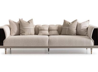 Luxury Three Seater Sofa 3 Seater Beige Upholstered Sofa Fabric Sofa Modern Sofa